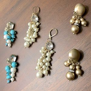 Set of 3 fashion cluster earrings